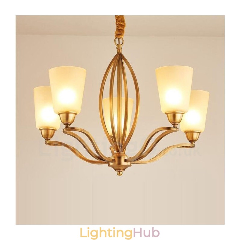 5 Light Rustic Lodge Integrated Metal Chandelier