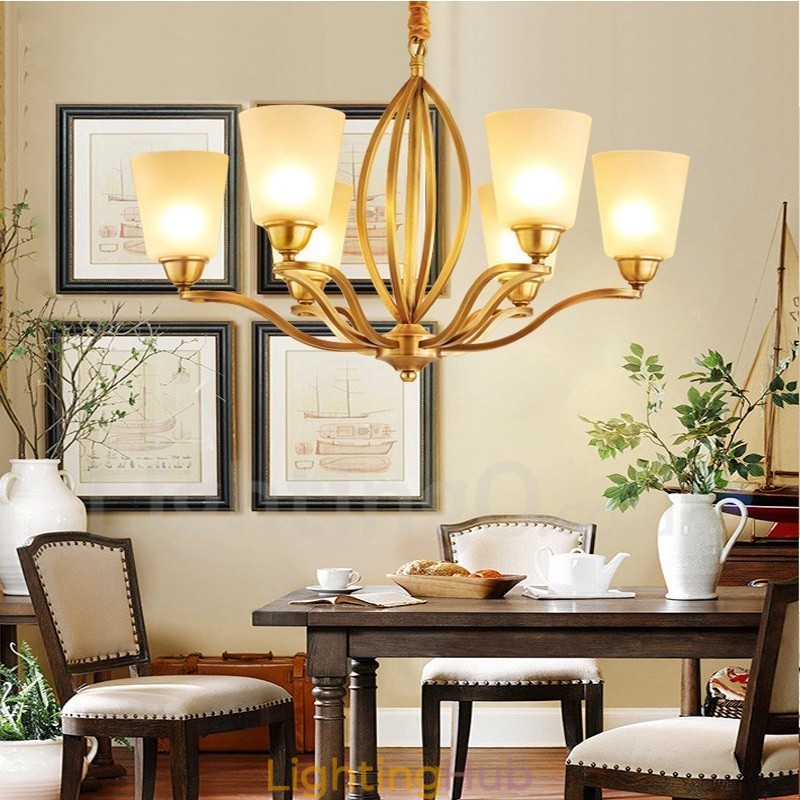 6 Light Rustic Lodge Integrated Metal Chandelier