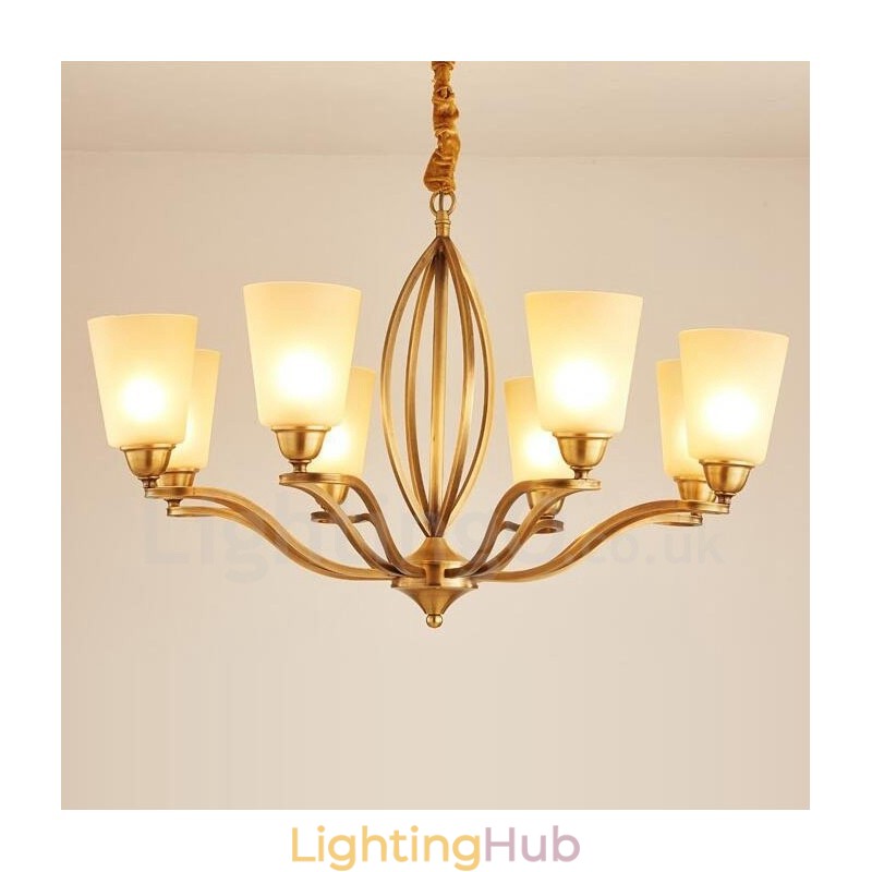 8 Light Rustic Lodge Integrated Metal Chandelier