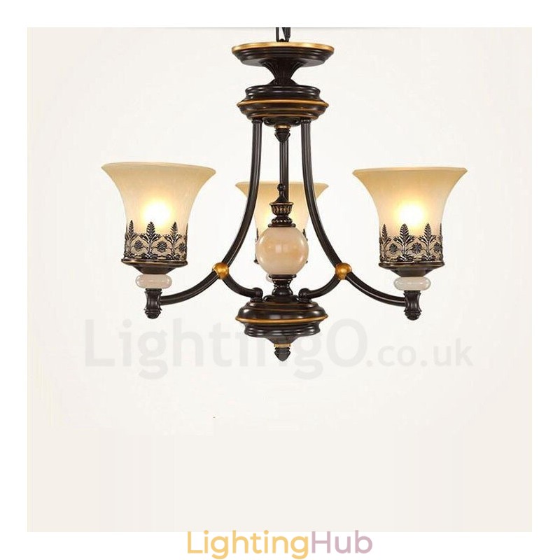3 Light Traditional Classic Integrated Metal Chandelier