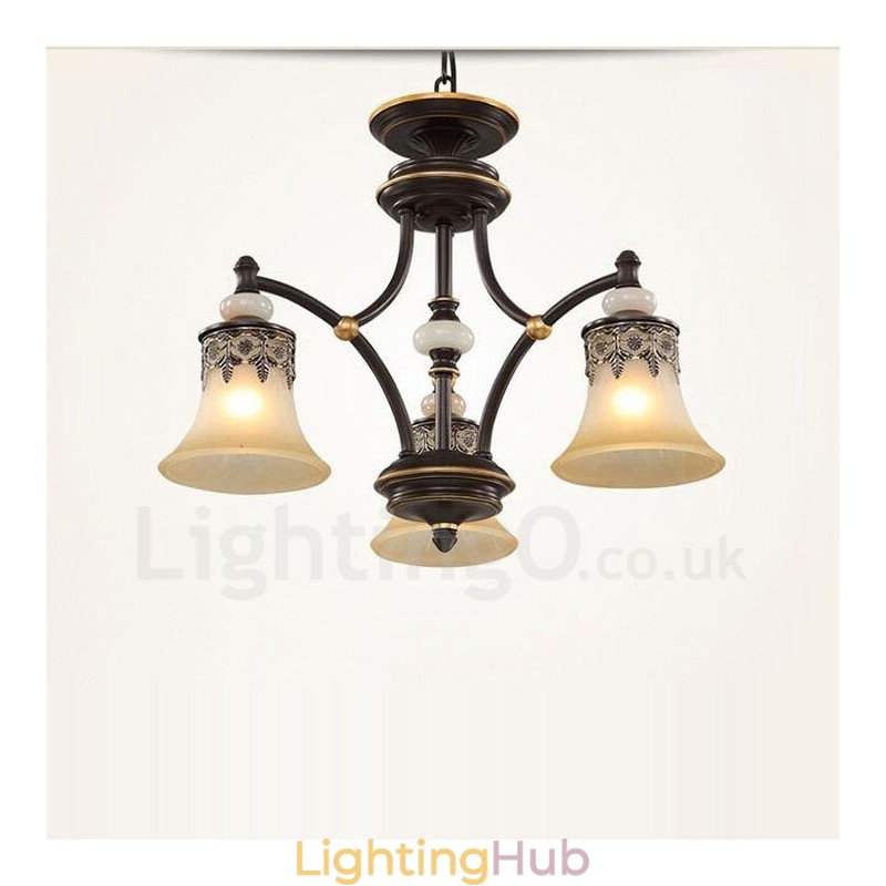 3 Light Traditional Classic Integrated Metal Chandelier