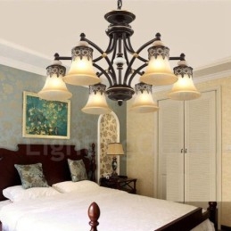 6 Light Traditional Classic Integrated Metal Chandelier