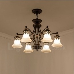 6 Light Traditional Classic Integrated Metal Chandelier