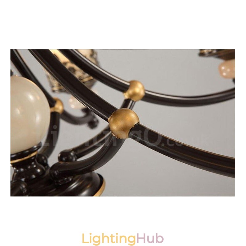 6 Light Traditional Classic Integrated Metal Chandelier
