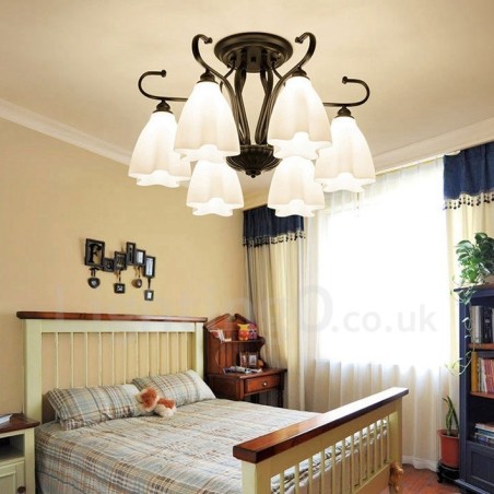6 Light Rustic Lodge Integrated Chandelier 6 Light Rustic Lodge Integrated Chandelier