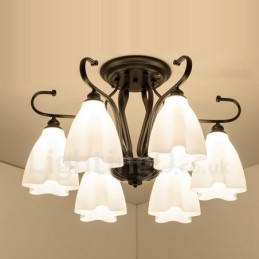 6 Light Rustic Lodge Integrated Chandelier