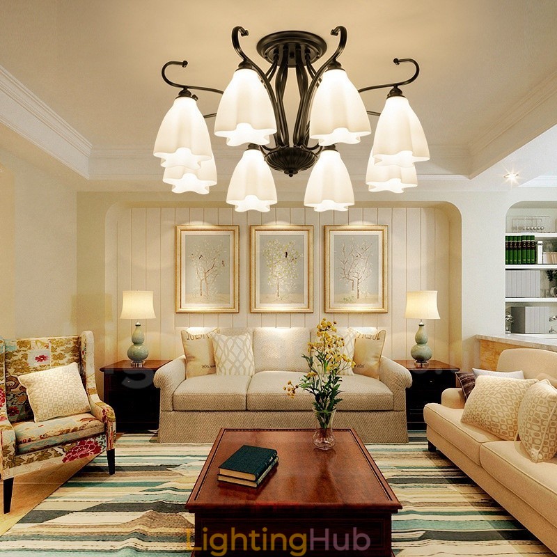 8 Light Rustic Lodge Integrated Chandelier