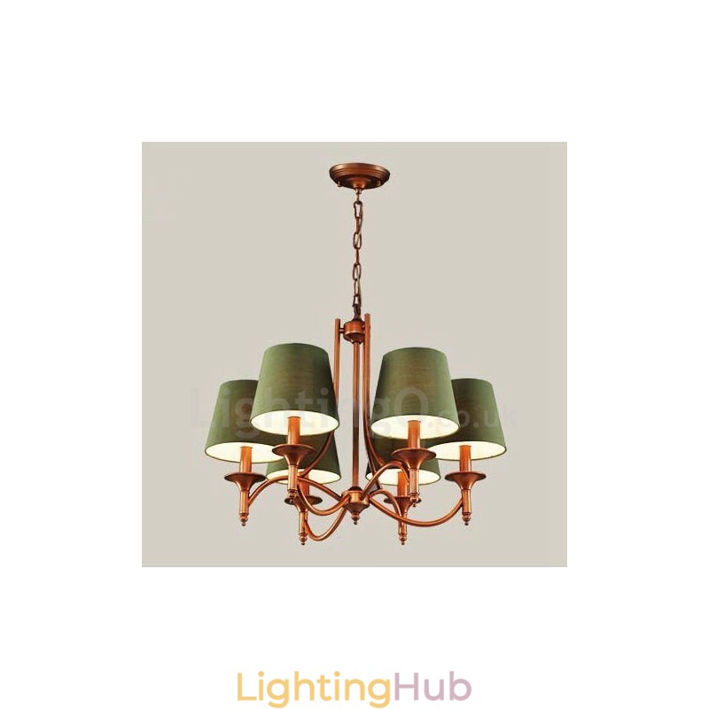 6 Light Rustic Lodge Integrated Metal Chandelier