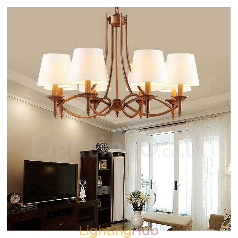 8 Light Rustic Lodge Integrated Metal Chandelier