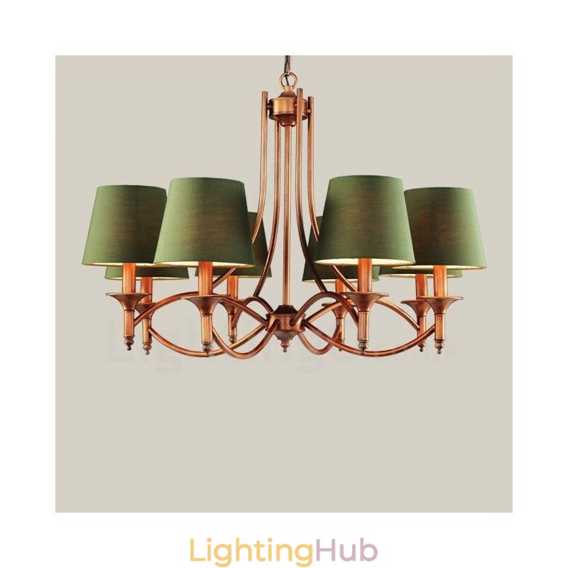 8 Light Rustic Lodge Integrated Metal Chandelier