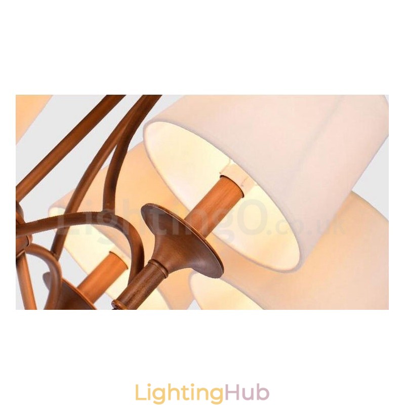 8 Light Rustic Lodge Integrated Metal Chandelier