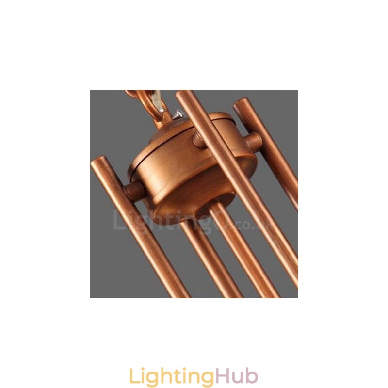 8 Light Rustic Lodge Integrated Metal Chandelier