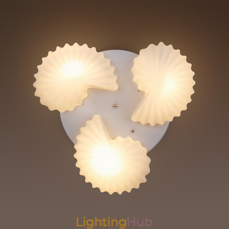 3 Light Traditional Classic Integrated Chandelier with Glass Shade