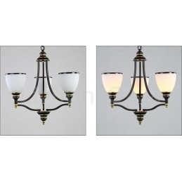 3 Light Rustic Lodge Integrated Metal Chandelier