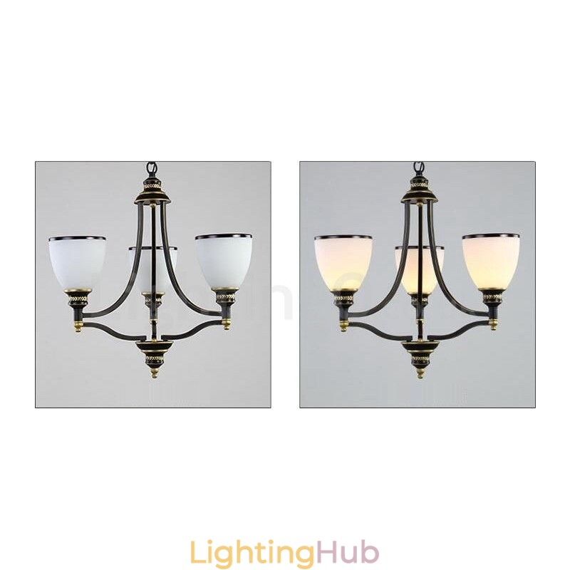 3 Light Rustic Lodge Integrated Metal Chandelier