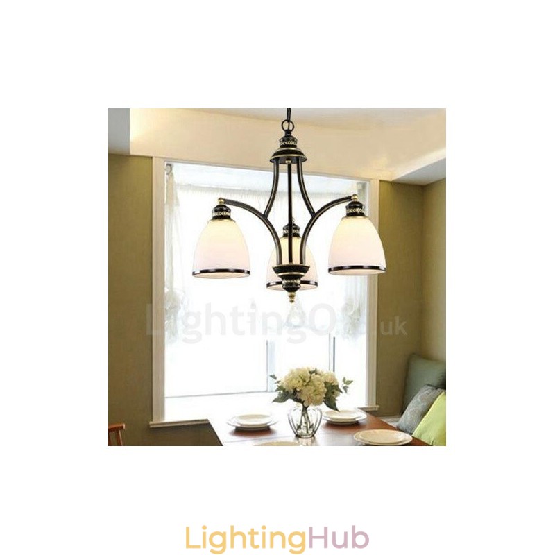 3 Light Rustic Lodge Integrated Metal Chandelier