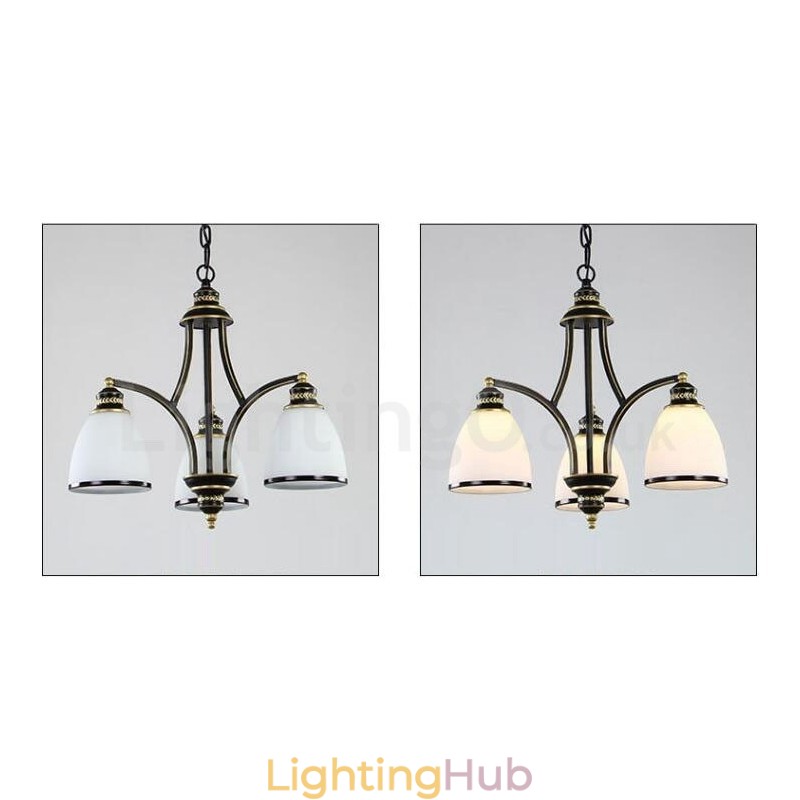 3 Light Rustic Lodge Integrated Metal Chandelier