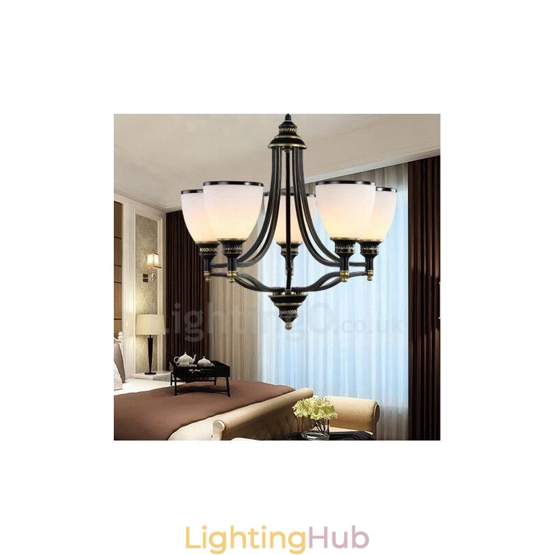 5 Light Rustic Lodge Integrated Metal Chandelier
