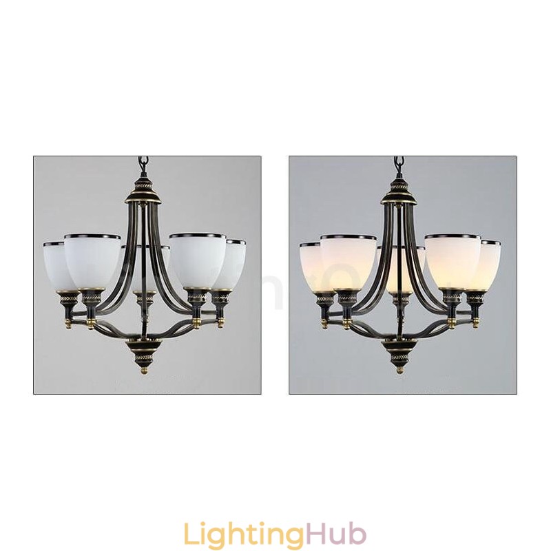 5 Light Rustic Lodge Integrated Metal Chandelier