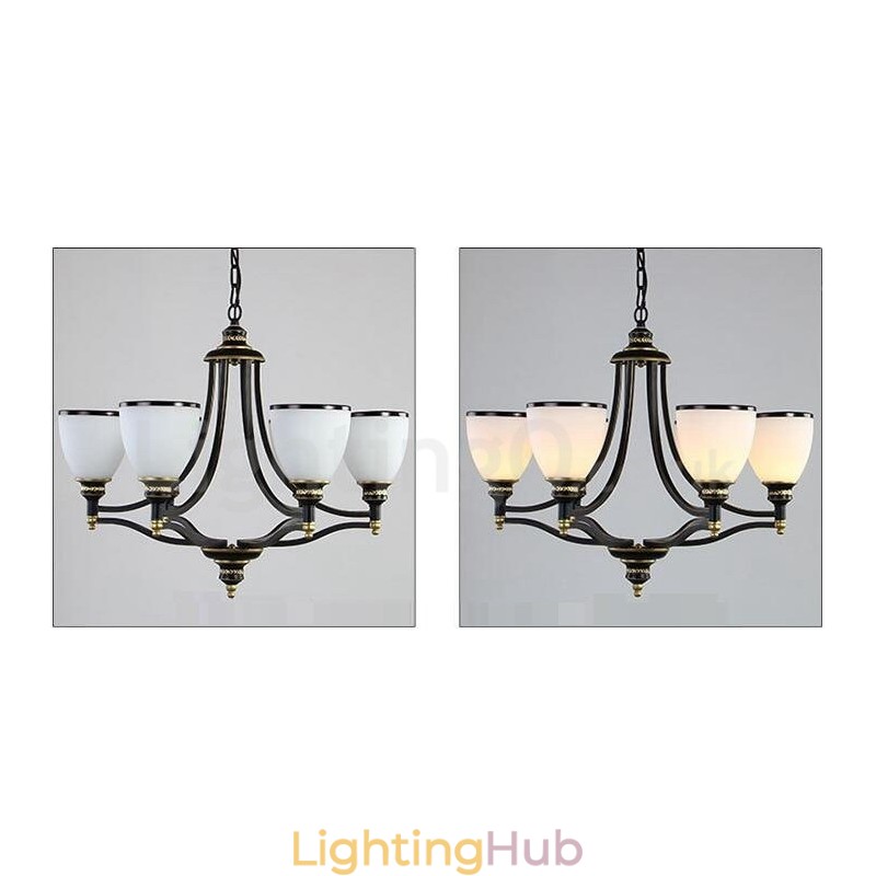 6 Light Rustic Lodge Integrated Metal Chandelier