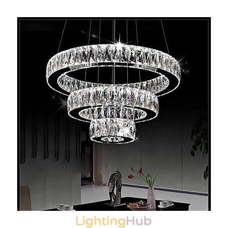 Crystal Pendant Light Modern Lighting Three Rings D204060 K9 Large Crystal Ceiling Lights Fixtures Crystal Pendant Light Modern Lighting Three Rings D204060 K9 Large Crystal Ceiling Lights Fixtures