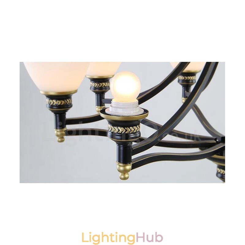 8 Light Rustic Lodge Integrated Metal Chandelier