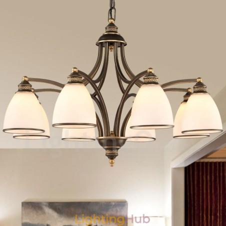 8 Light Rustic Lodge Integrated Metal Chandelier 8 Light Rustic Lodge Integrated Metal Chandelier