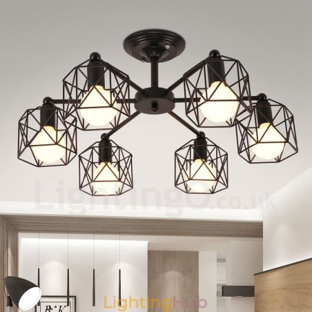 6 Light Rustic Lodge Integrated Chandelier 6 Light Rustic Lodge Integrated Chandelier