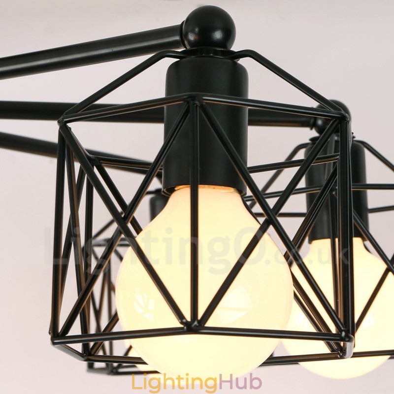 8 Light Rustic Lodge Integrated Chandelier