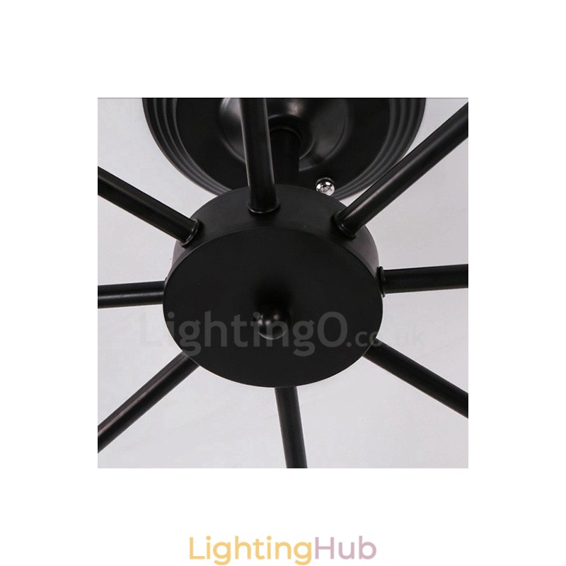 8 Light Rustic Lodge Integrated Chandelier
