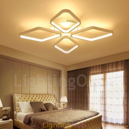 4 Light Modern Contemporary Integrated Metal Flush Mount Light 4 Light Modern Contemporary Integrated Metal Flush Mount Light