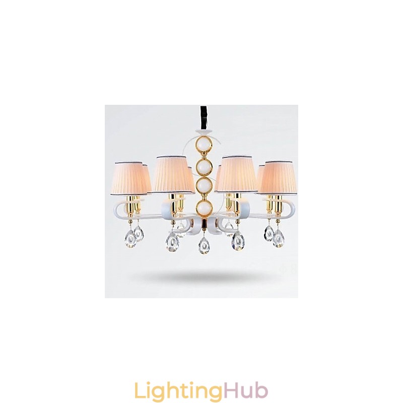 Fabric Chandelier 8 Light Modern Minimalist High Grade Lamp