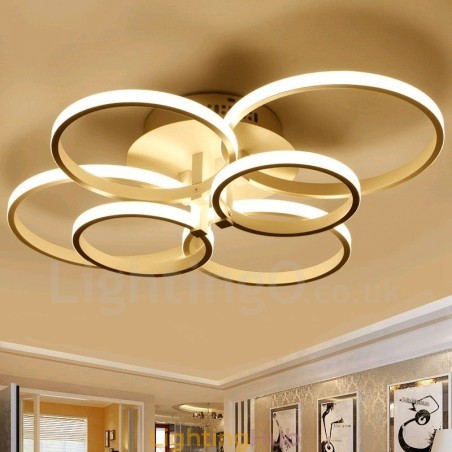 6 Light Modern Contemporary Integrated Metal Flush Mount Light 6 Light Modern Contemporary Integrated Metal Flush Mount Light