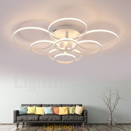 8 Light Modern Contemporary Integrated Metal Flush Mount Light 8 Light Modern Contemporary Integrated Metal Flush Mount Light