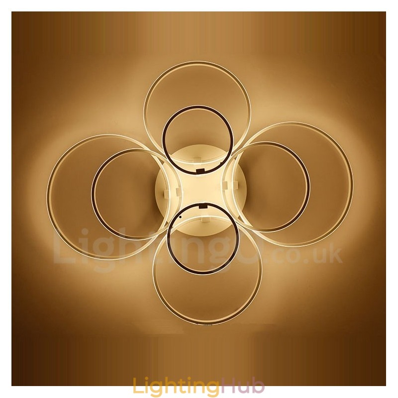 8 Light Modern Contemporary Integrated Metal Flush Mount Light