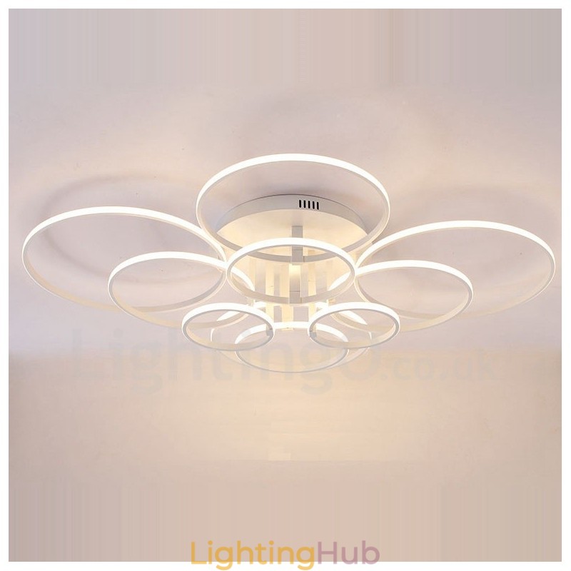 10 Light Modern Contemporary Integrated Metal Flush Mount Light