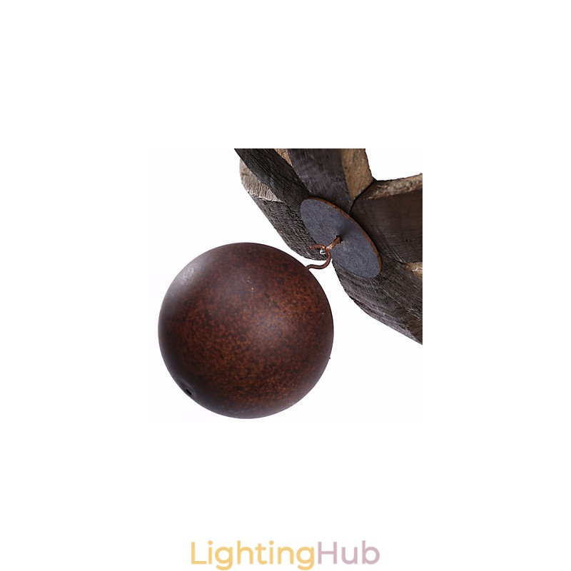 Vintage Amercian Rustic Wooden Pendant Winerel Chandelier Lamp Liviing and Lamp