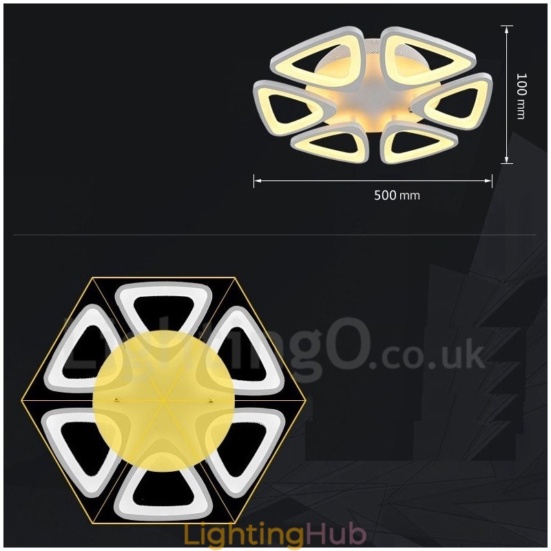 6 Light Modern Contemporary Integrated Flush Mount Light