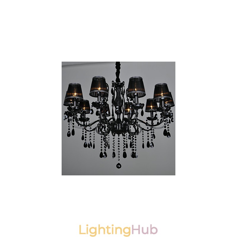 Chandelier Crystal Modern Contemporary Crystal 10 Light Metal