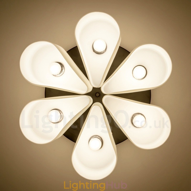 6 Light Rustic Lodge Integrated Flush Mount Light