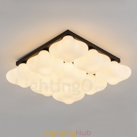 9 Light Rustic Lodge Integrated Flush Mount Light 9 Light Rustic Lodge Integrated Flush Mount Light