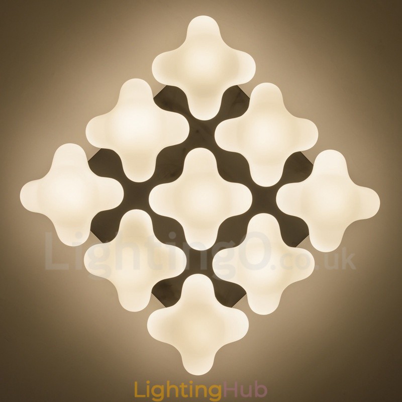 9 Light Rustic Lodge Integrated Flush Mount Light