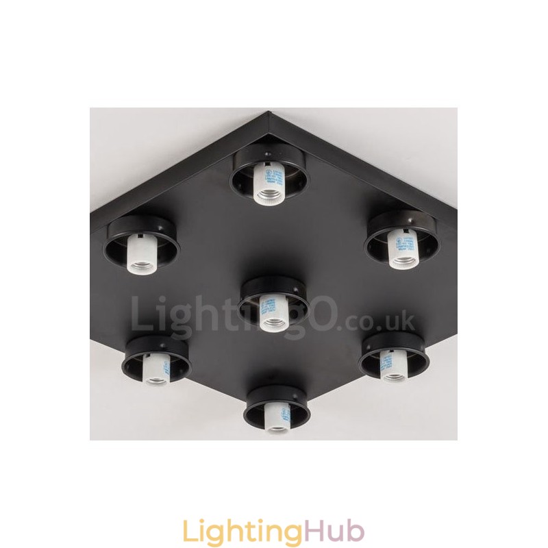 9 Light Rustic Lodge Integrated Flush Mount Light