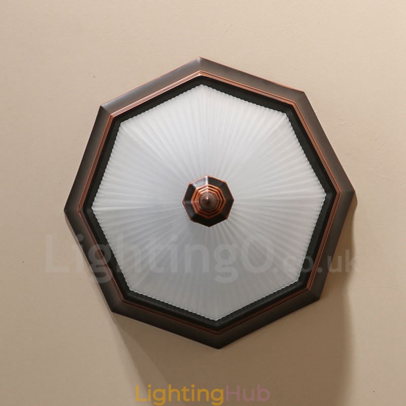 Rustic Lodge Integrated Flush Mount Light