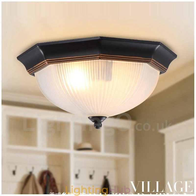 Rustic Lodge Integrated Flush Mount Light