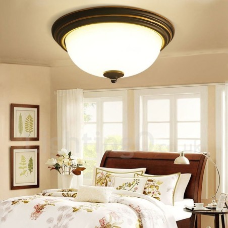 Rustic Lodge Integrated Flush Mount Light