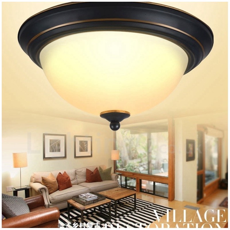 Rustic Lodge Integrated Flush Mount Light