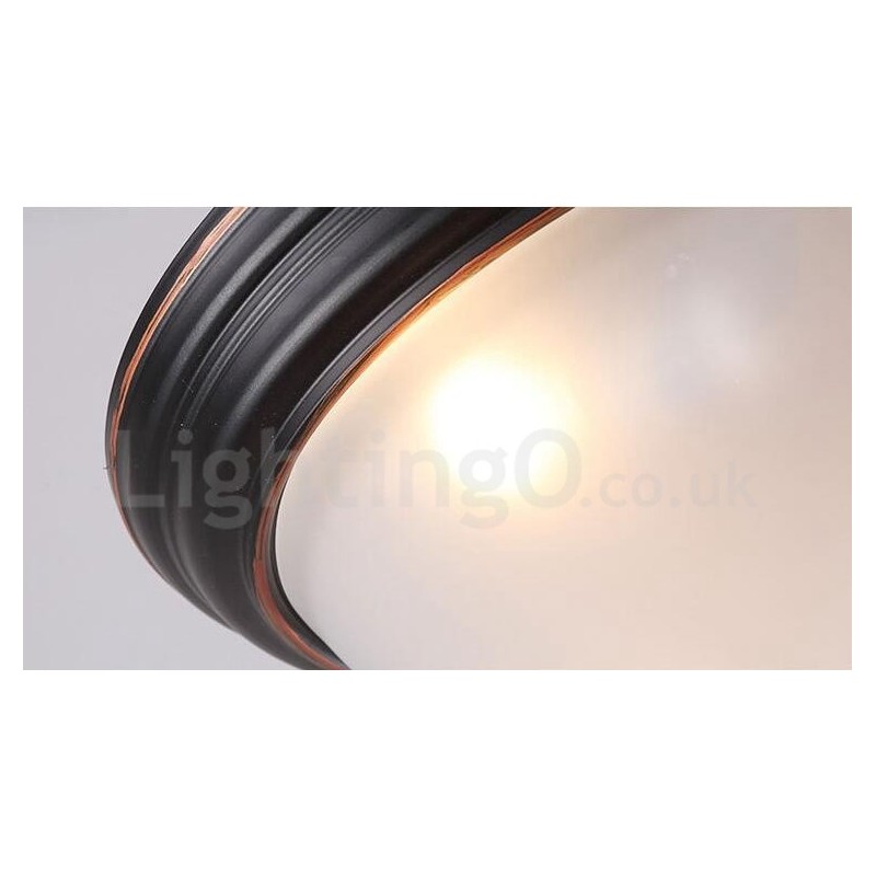 Rustic Lodge Integrated Flush Mount Light