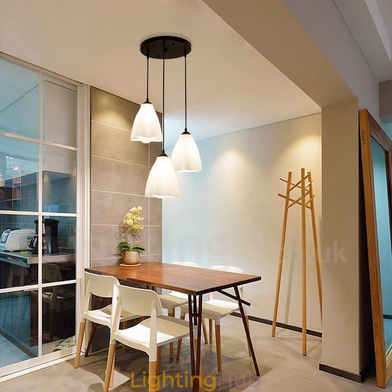 3 Light Traditional Classic Integrated Metal Pendant Light