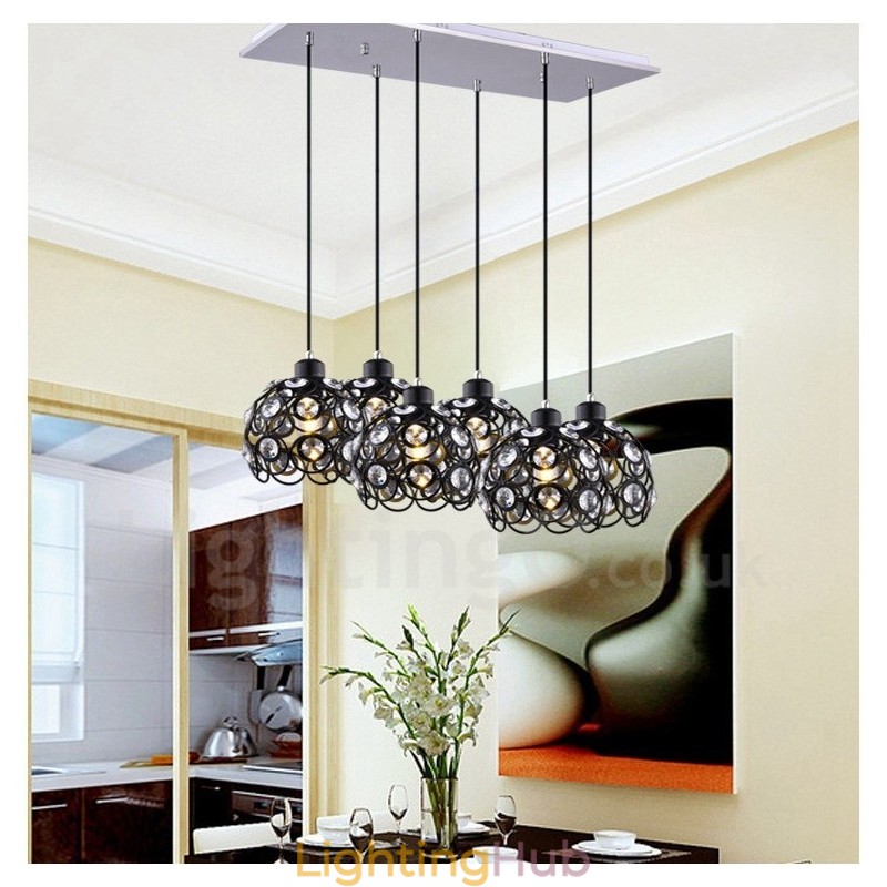 6 Light Rustic Lodge Integrated Pendant Light